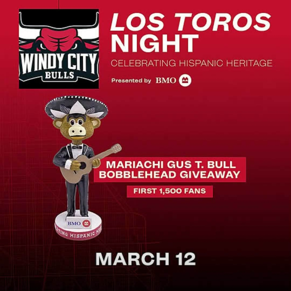 Windy City Bulls Hispanic Heritage Night Gus T. Bull Mariachi Bobblehead 3/12/26